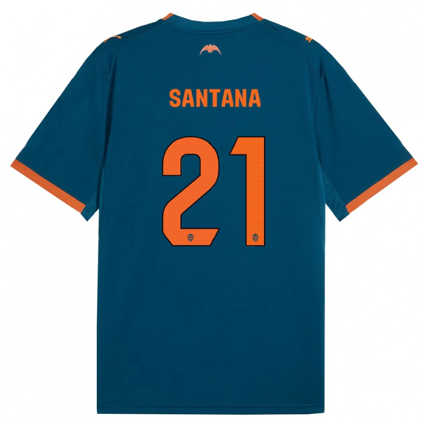 Danxen Criança Camisola Ismael Santana #21 Azul Aço Laranja Alternativa 2026/27 Camisa