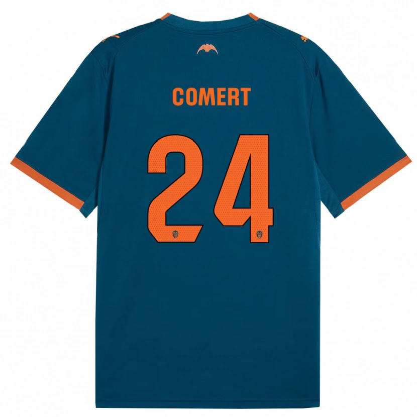 Danxen Criança Camisola Eray Comert #24 Azul Aço Laranja Alternativa 2026/27 Camisa