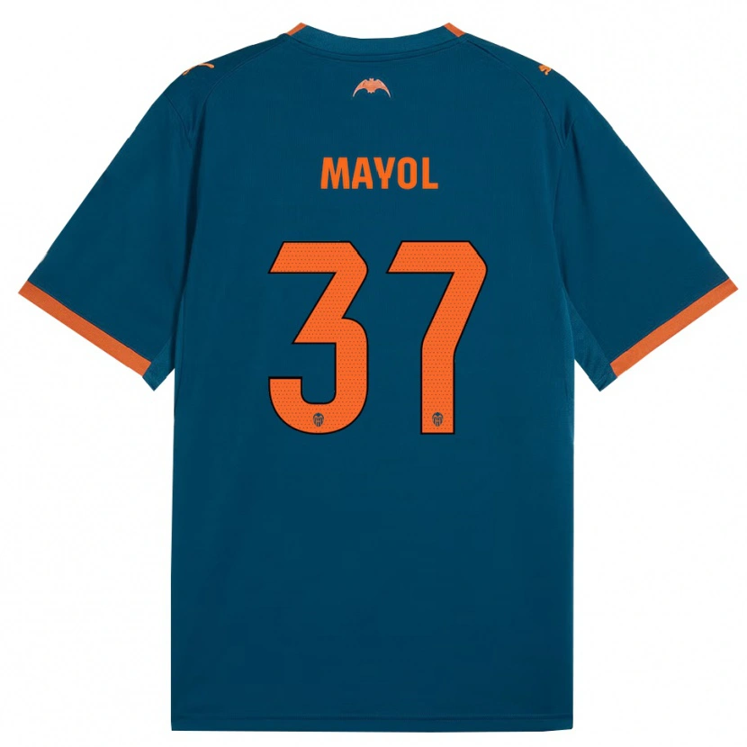 Danxen Criança Camisola Aaron Mayol #37 Azul Aço Laranja Alternativa 2026/27 Camisa