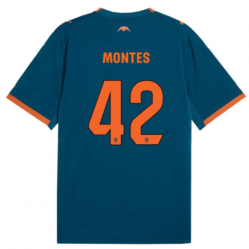 Danxen Criança Camisola Jan Montes #42 Azul Aço Laranja Alternativa 2026/27 Camisa