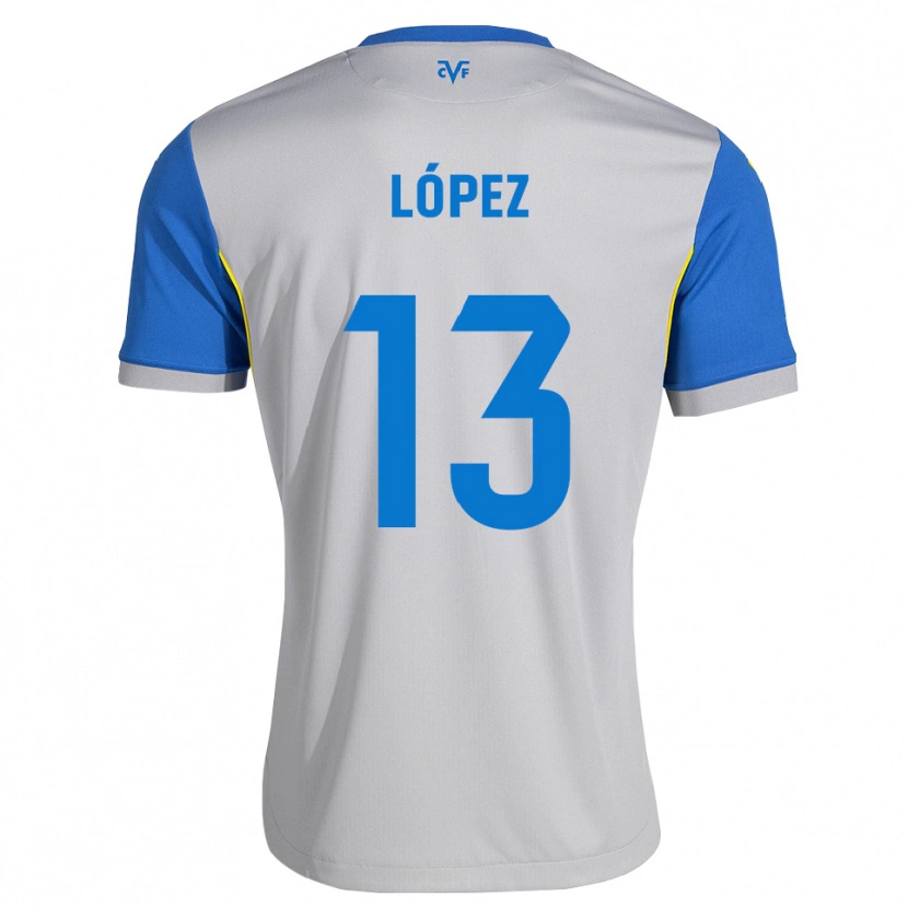 Danxen Criança Camisola Carlos López #13 Azul Dodger Cinza Alternativa 2026/27 Camisa