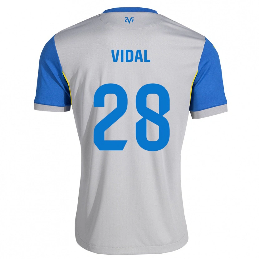 Danxen Criança Camisola Aran Vidal #28 Azul Dodger Cinza Alternativa 2026/27 Camisa