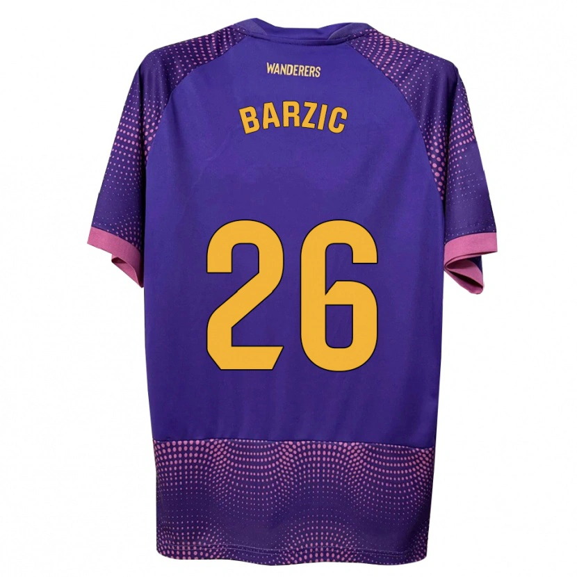 Danxen Criança Camisola Matia Barzic #26 Branco Rosa Roxo Alternativa 2026/27 Camisa