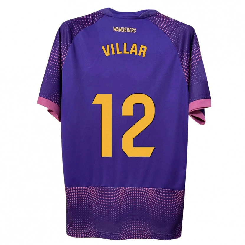 Danxen Criança Camisola Gonzalo Villar #12 Branco Rosa Roxo Alternativa 2026/27 Camisa