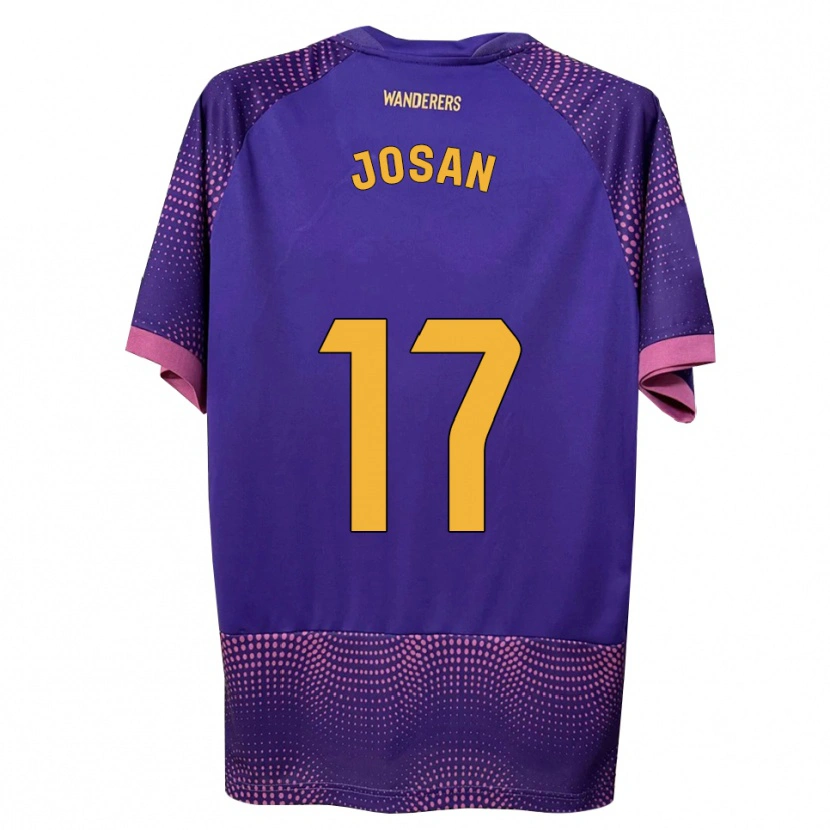 Danxen Criança Camisola José Antonio Ferrández Pomares #17 Branco Rosa Roxo Alternativa 2026/27 Camisa
