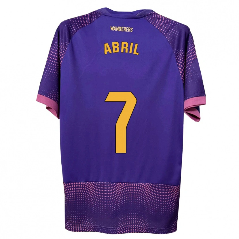 Danxen Criança Camisola Abril Pazos Amores #7 Branco Rosa Roxo Alternativa 2026/27 Camisa
