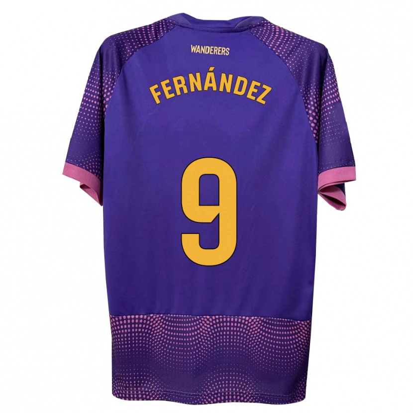 Danxen Criança Camisola Ismael Fernández #9 Branco Rosa Roxo Alternativa 2026/27 Camisa