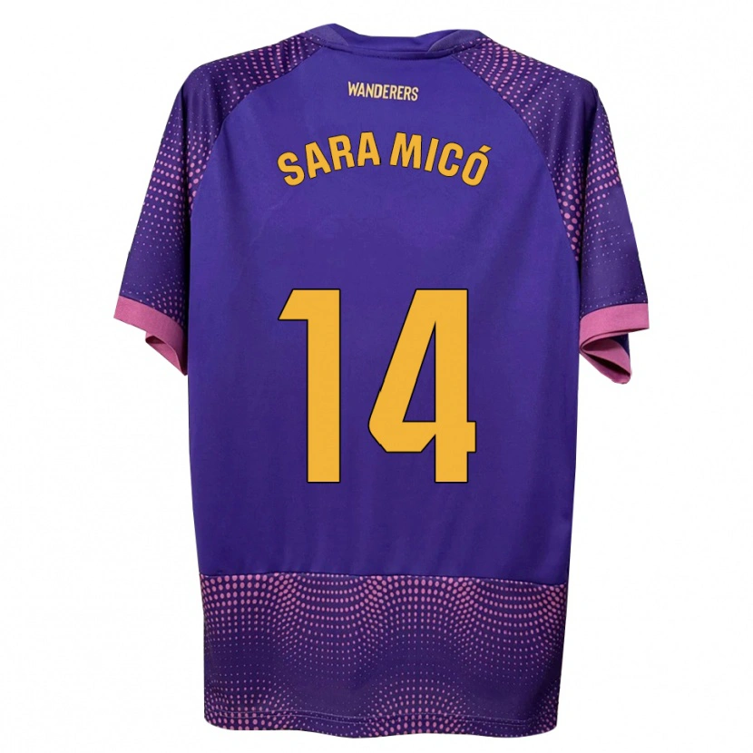 Danxen Criança Camisola Sara Micó #14 Branco Rosa Roxo Alternativa 2026/27 Camisa