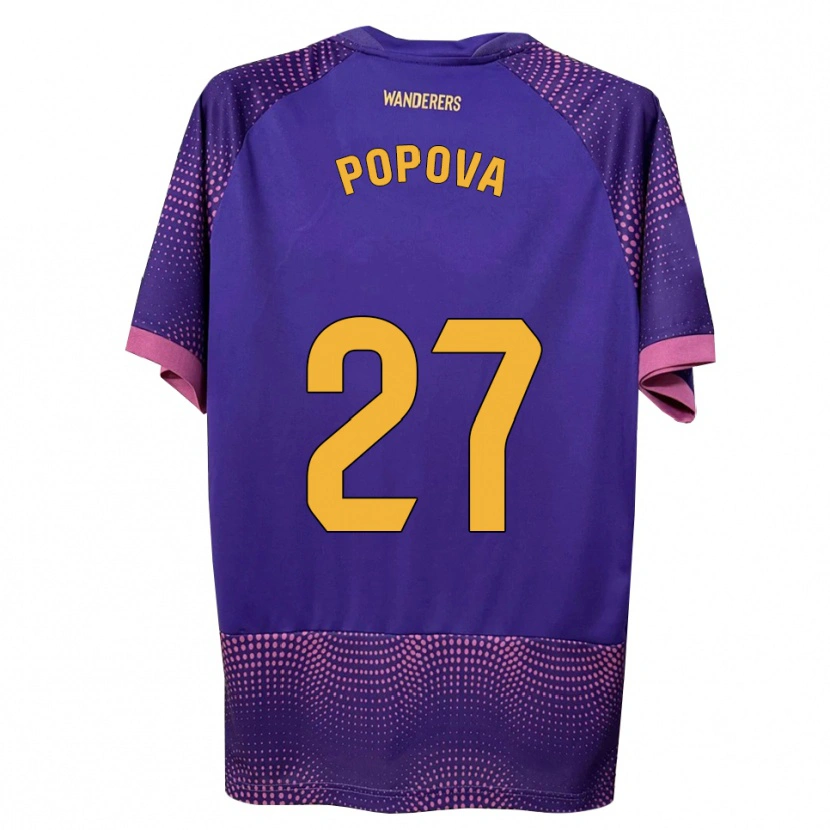 Danxen Criança Camisola Ángela Popova Fedorova #27 Branco Rosa Roxo Alternativa 2026/27 Camisa
