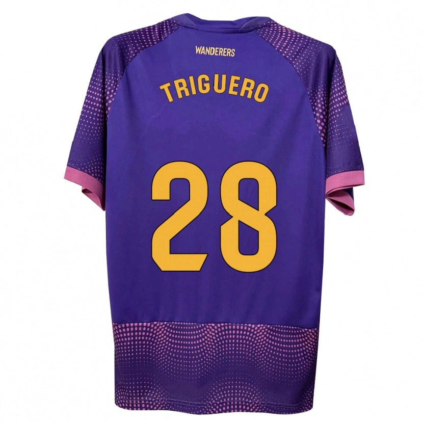 Danxen Criança Camisola Dani Triguero #28 Branco Rosa Roxo Alternativa 2026/27 Camisa