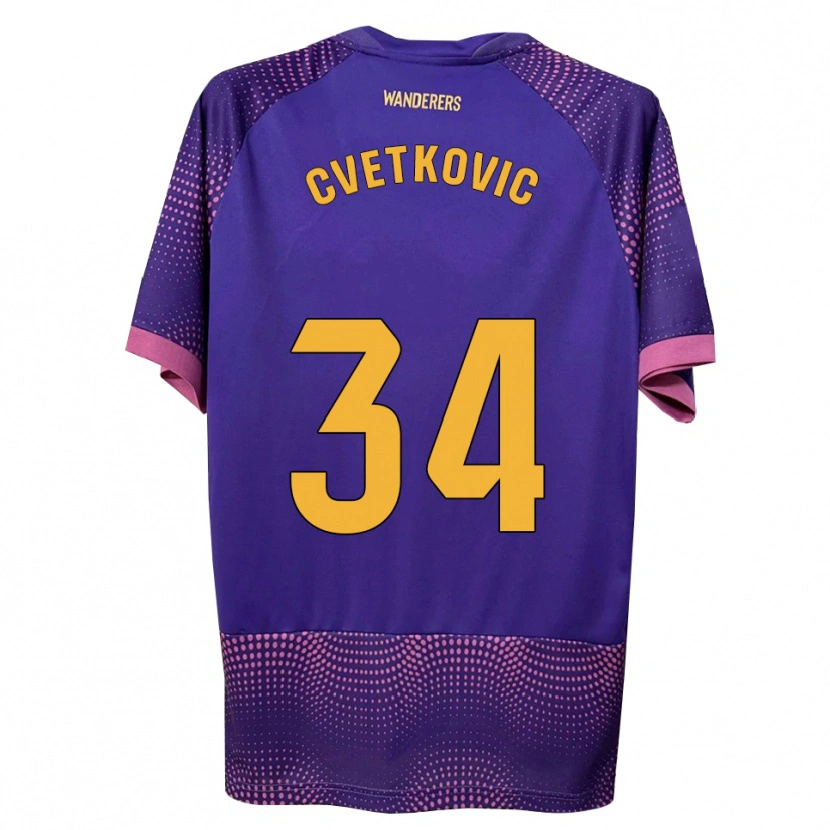 Danxen Criança Camisola Novak Cvetkovic #34 Branco Rosa Roxo Alternativa 2026/27 Camisa