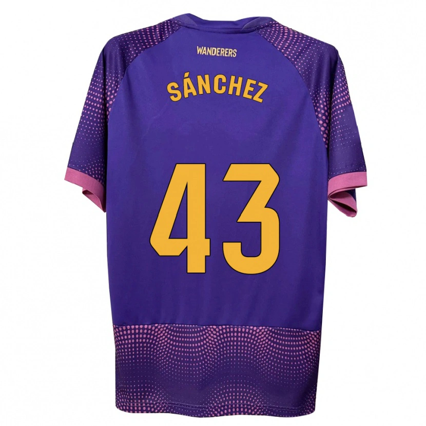 Danxen Criança Camisola Diego Sánchez #43 Branco Rosa Roxo Alternativa 2026/27 Camisa