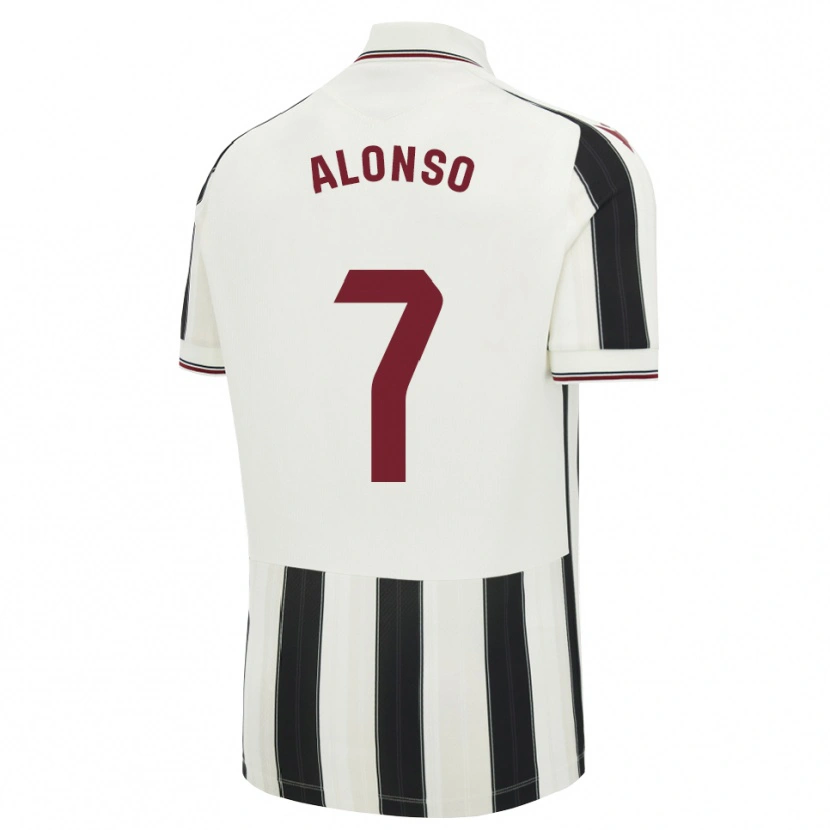 Danxen Criança Camisola Javi Alonso #7 Preto Branco Vermelho Alternativa 2026/27 Camisa
