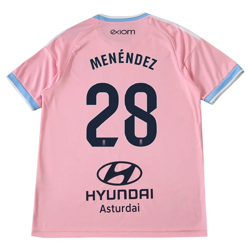 Danxen Criança Camisola Diego Menéndez #28 Azul Centáurea Rosa Alternativa 2026/27 Camisa
