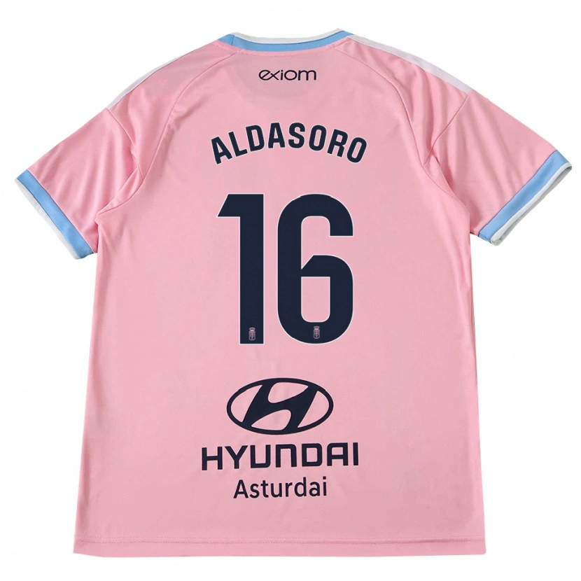 Danxen Criança Camisola Aritz Aldasoro #16 Azul Centáurea Rosa Alternativa 2026/27 Camisa
