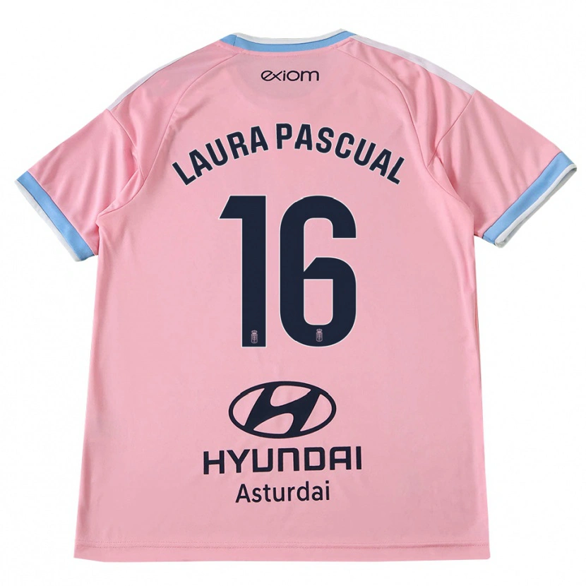 Danxen Criança Camisola Laura Pascual #16 Azul Centáurea Rosa Alternativa 2026/27 Camisa