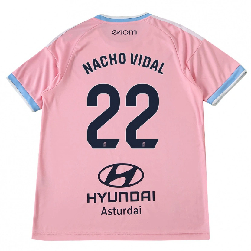 Danxen Criança Camisola Nacho Vidal #22 Azul Centáurea Rosa Alternativa 2026/27 Camisa