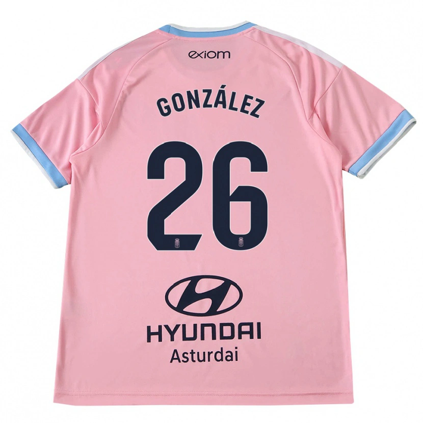 Danxen Criança Camisola Miguel González #26 Azul Centáurea Rosa Alternativa 2026/27 Camisa