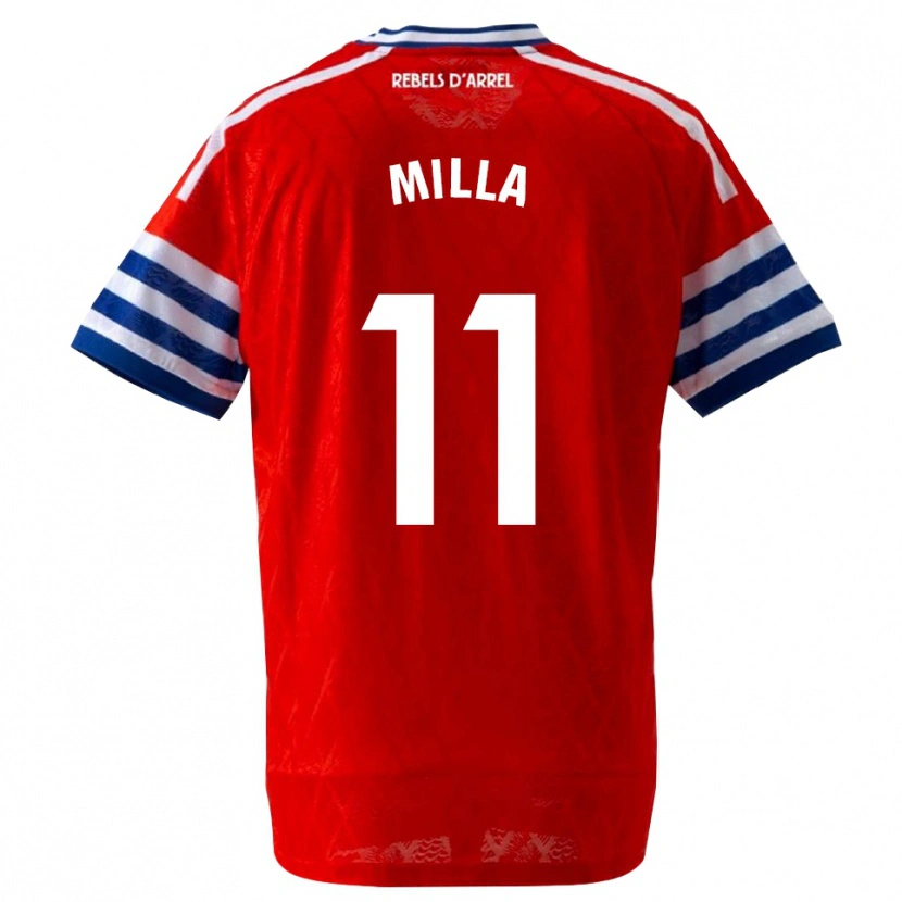 Danxen Criança Camisola Pere Milla #11 Azul Real Vermelho Alternativa 2026/27 Camisa