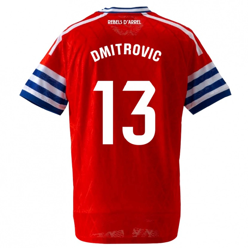 Danxen Criança Camisola Marko Dmitrovic #13 Azul Real Vermelho Alternativa 2026/27 Camisa