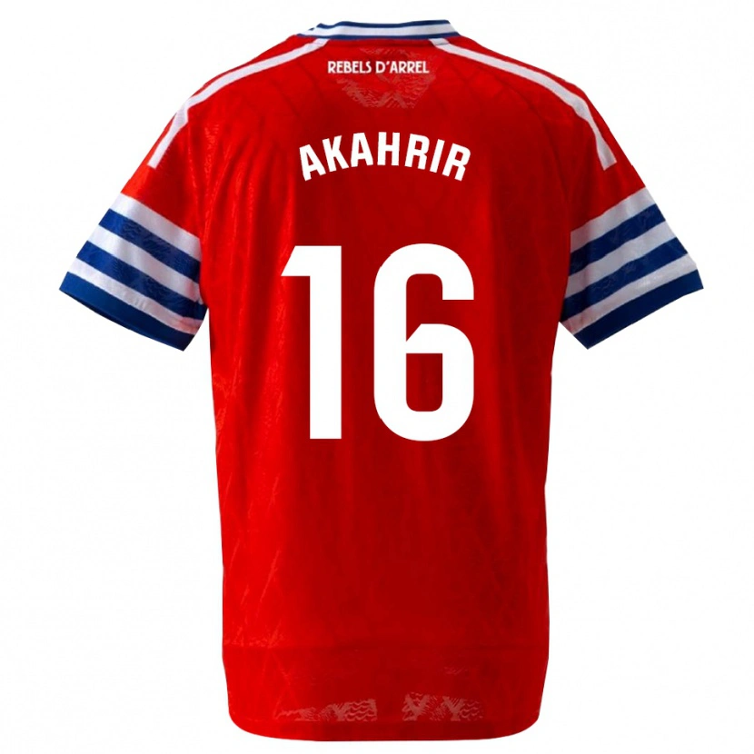 Danxen Criança Camisola Mohamed Akahrir #16 Azul Real Vermelho Alternativa 2026/27 Camisa