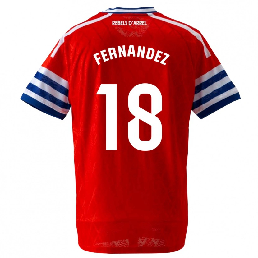 Danxen Criança Camisola Marcos Fernández #18 Azul Real Vermelho Alternativa 2026/27 Camisa