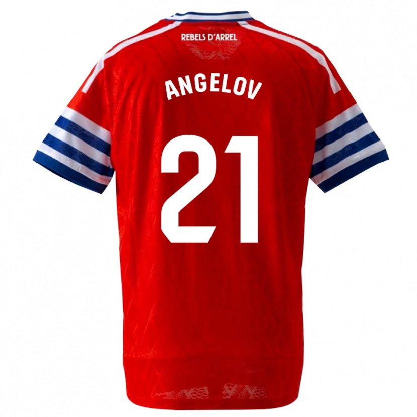 Danxen Criança Camisola Georgi Angelov #21 Azul Real Vermelho Alternativa 2026/27 Camisa
