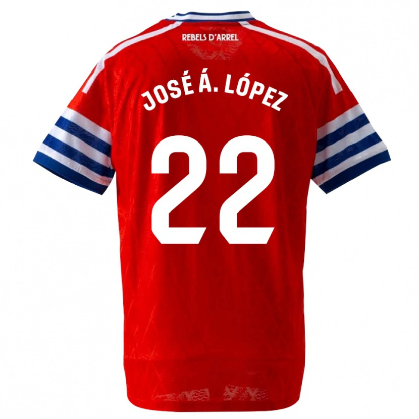 Danxen Criança Camisola José Ángel López #22 Azul Real Vermelho Alternativa 2026/27 Camisa
