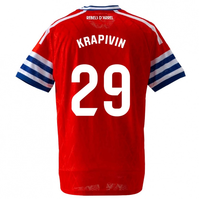 Danxen Criança Camisola Yegor Krapivin #29 Azul Real Vermelho Alternativa 2026/27 Camisa