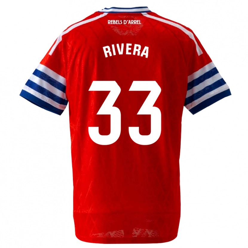 Danxen Criança Camisola Pol Rivera #33 Azul Real Vermelho Alternativa 2026/27 Camisa