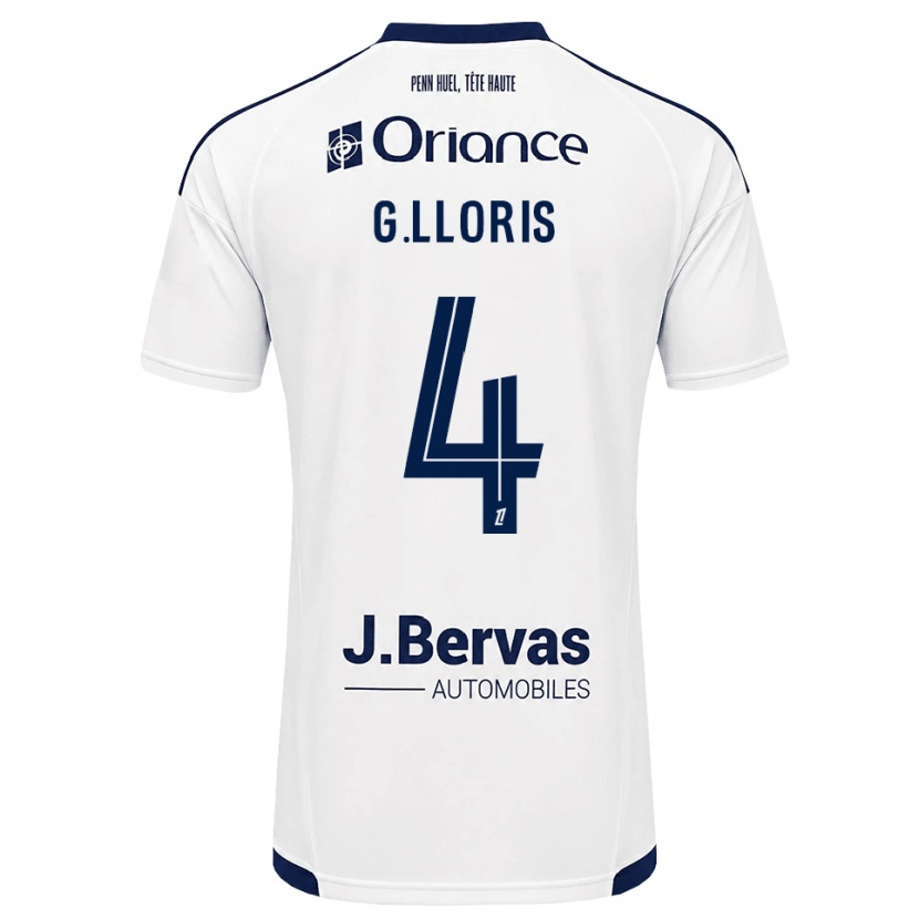Danxen Criança Camisola Gautier Lloris #4 Azul Marinho Branco Alternativa 2026/27 Camisa