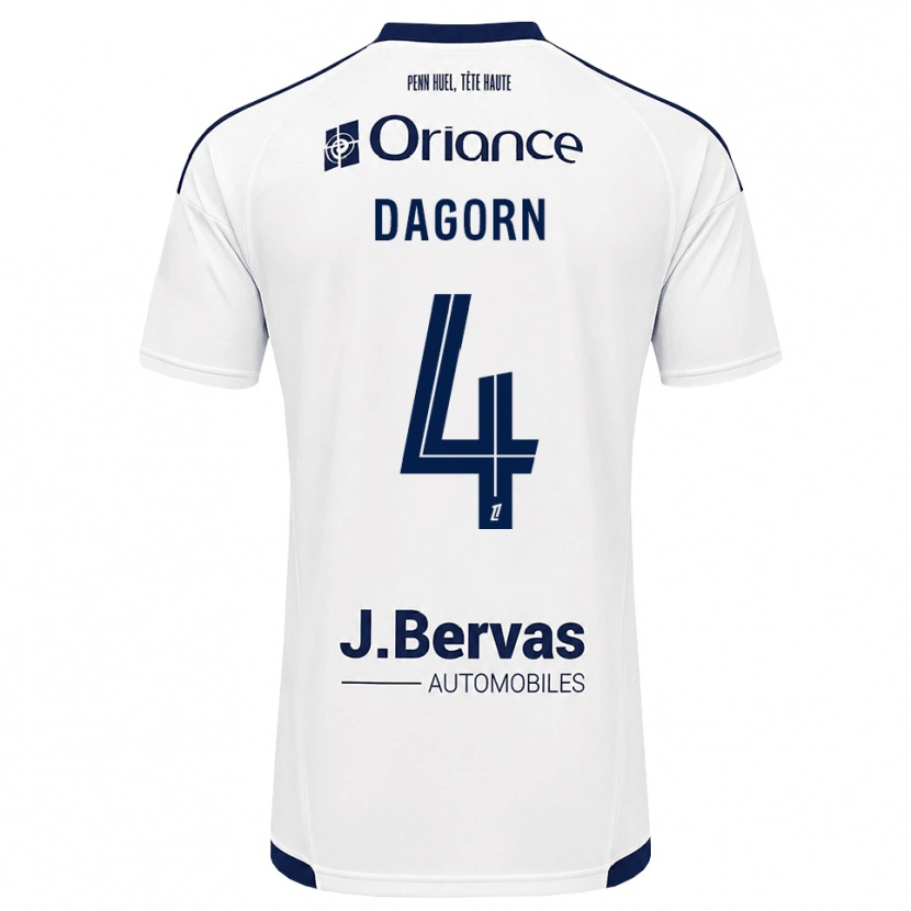 Danxen Criança Camisola Maxime Dagorn #4 Azul Marinho Branco Alternativa 2026/27 Camisa