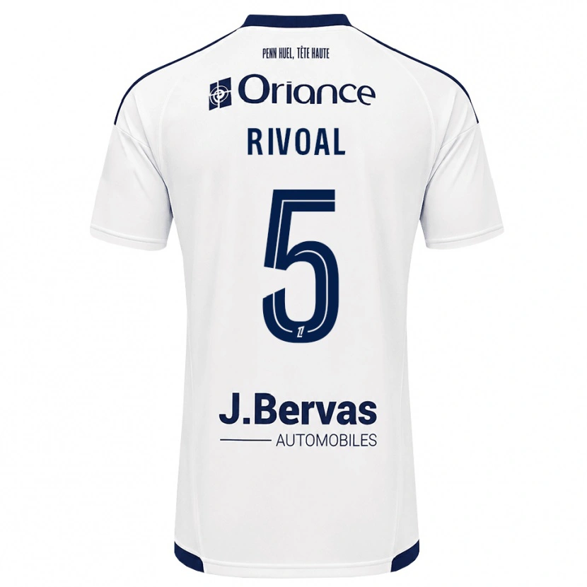 Danxen Criança Camisola Paul Rivoal #5 Azul Marinho Branco Alternativa 2026/27 Camisa