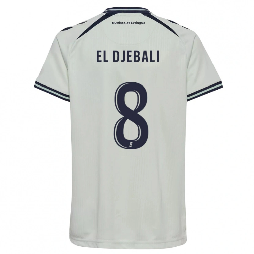 Danxen Criança Camisola Rayan El Djebali #8 Azul Meia-Noite Branco Alternativa 2026/27 Camisa