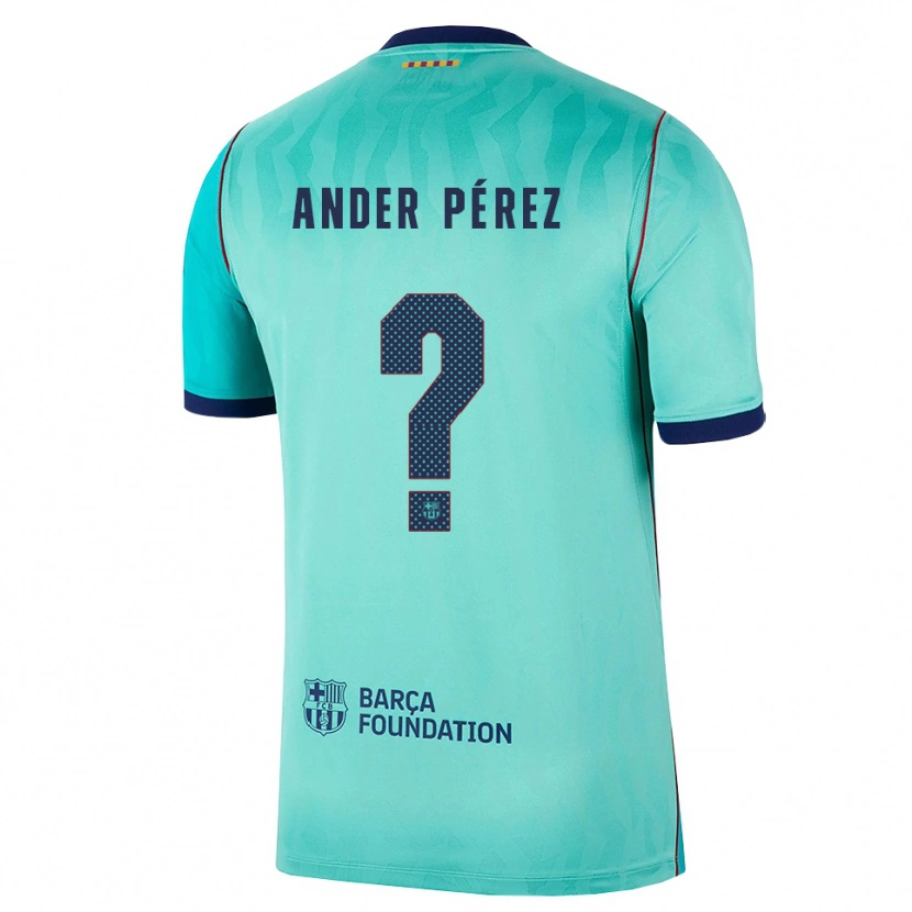 Danxen Criança Camisola Ander Pérez #0 Água Turquesa Escura Azul Real Terceiro 2026/27 Camisa