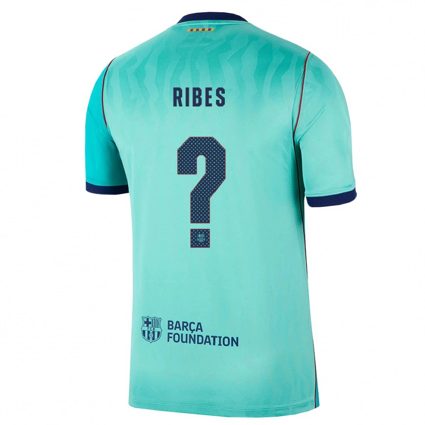 Danxen Criança Camisola Arnau Ribes #0 Água Turquesa Escura Azul Real Terceiro 2026/27 Camisa