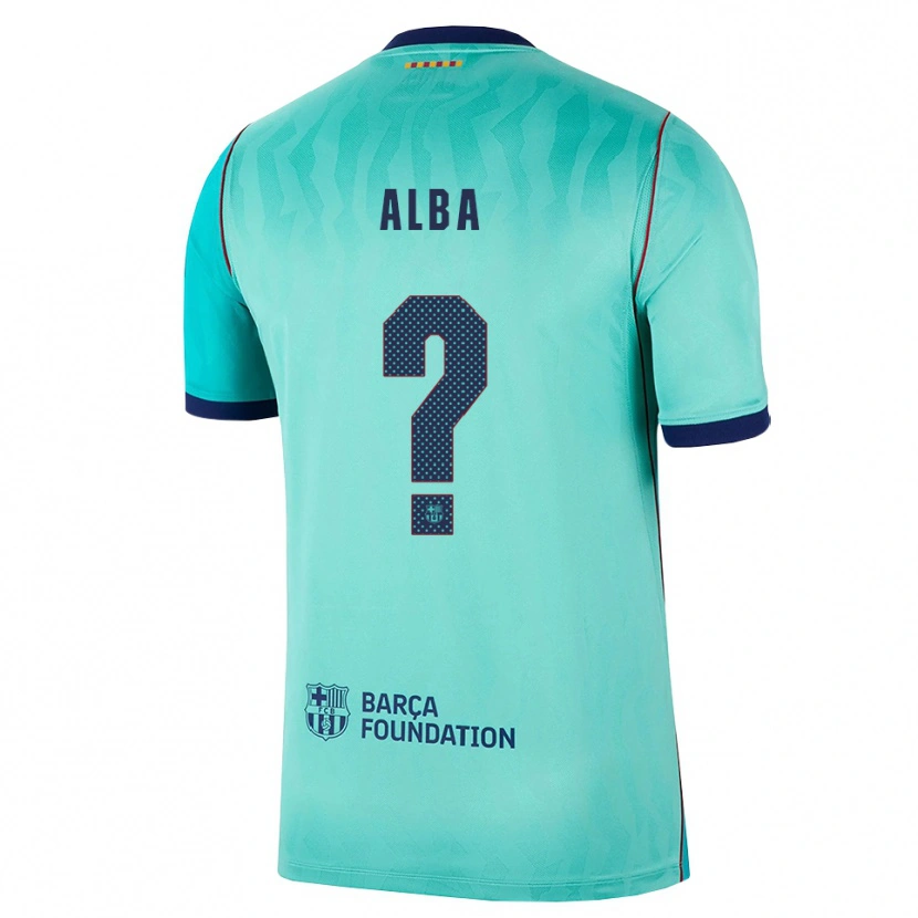 Danxen Criança Camisola Javi Alba #0 Água Turquesa Escura Azul Real Terceiro 2026/27 Camisa