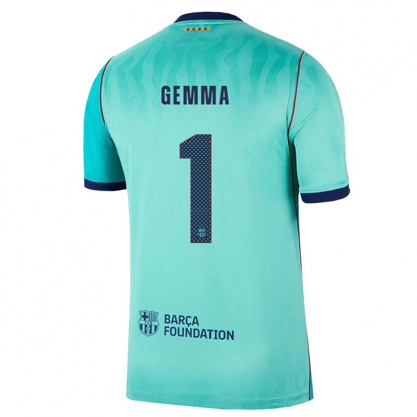 Danxen Criança Camisola Gemma Font #1 Água Turquesa Escura Azul Real Terceiro 2026/27 Camisa