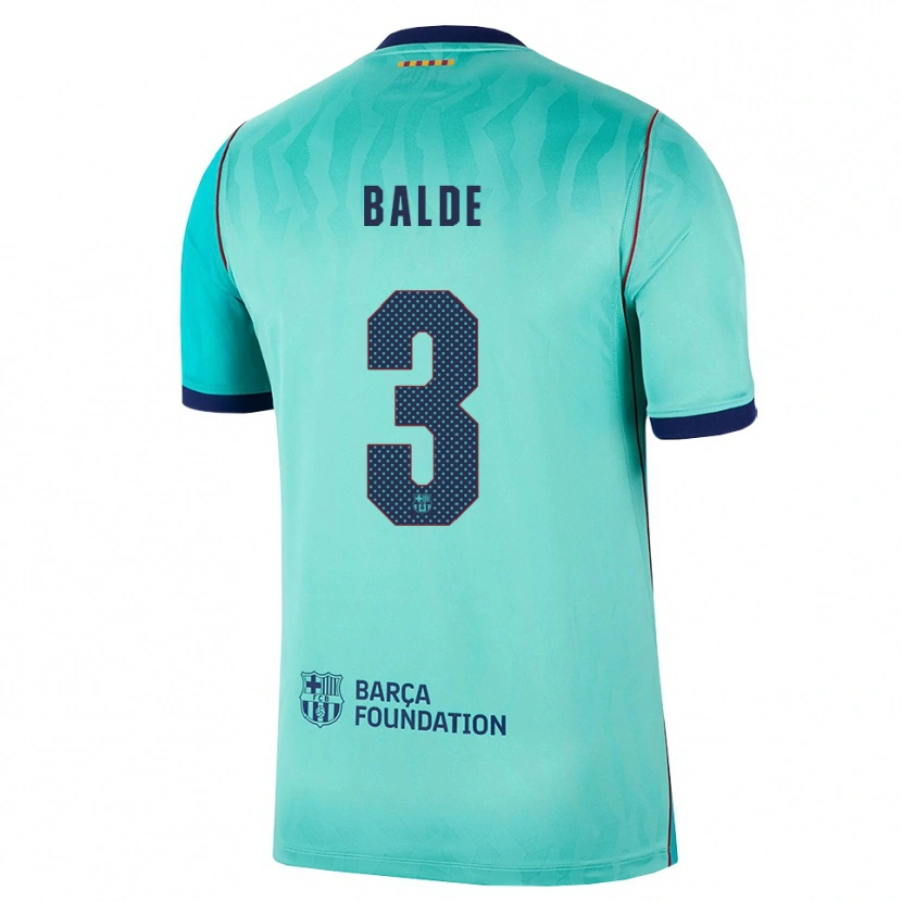 Danxen Criança Camisola Alejandro Balde #3 Água Turquesa Escura Azul Real Terceiro 2026/27 Camisa
