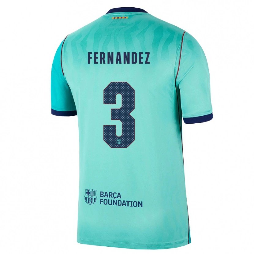 Danxen Criança Camisola Jana Fernandez #3 Água Turquesa Escura Azul Real Terceiro 2026/27 Camisa