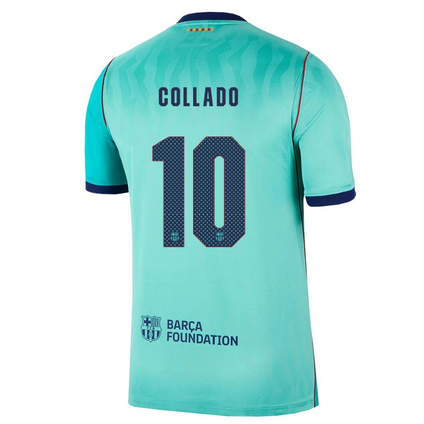 Danxen Criança Camisola Alex Collado #10 Água Turquesa Escura Azul Real Terceiro 2026/27 Camisa