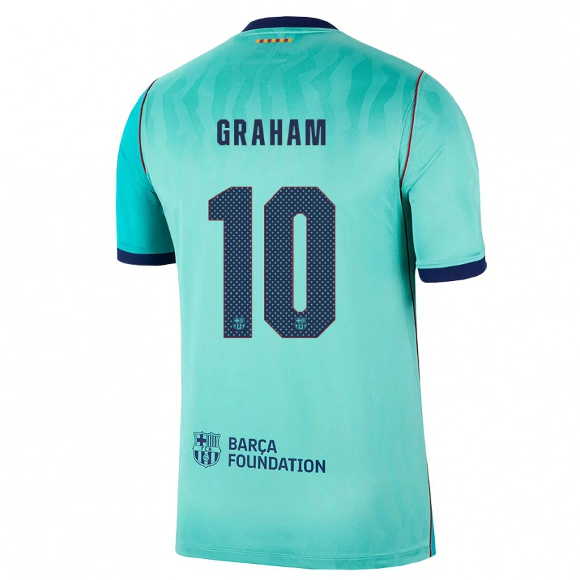 Danxen Criança Camisola Caroline Graham Hansen #10 Água Turquesa Escura Azul Real Terceiro 2026/27 Camisa