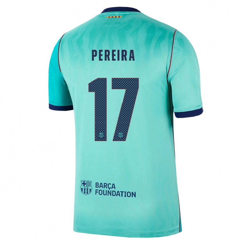 Danxen Criança Camisola Andrea Pereira #17 Água Turquesa Escura Azul Real Terceiro 2026/27 Camisa