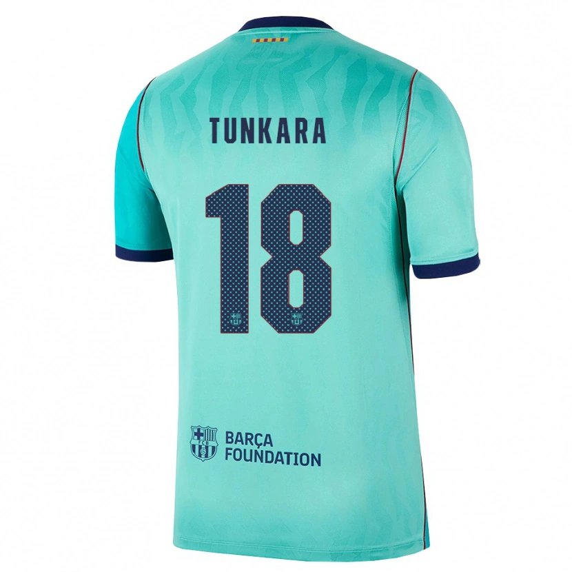 Danxen Criança Camisola Ebrima Tunkara #18 Água Turquesa Escura Azul Real Terceiro 2026/27 Camisa