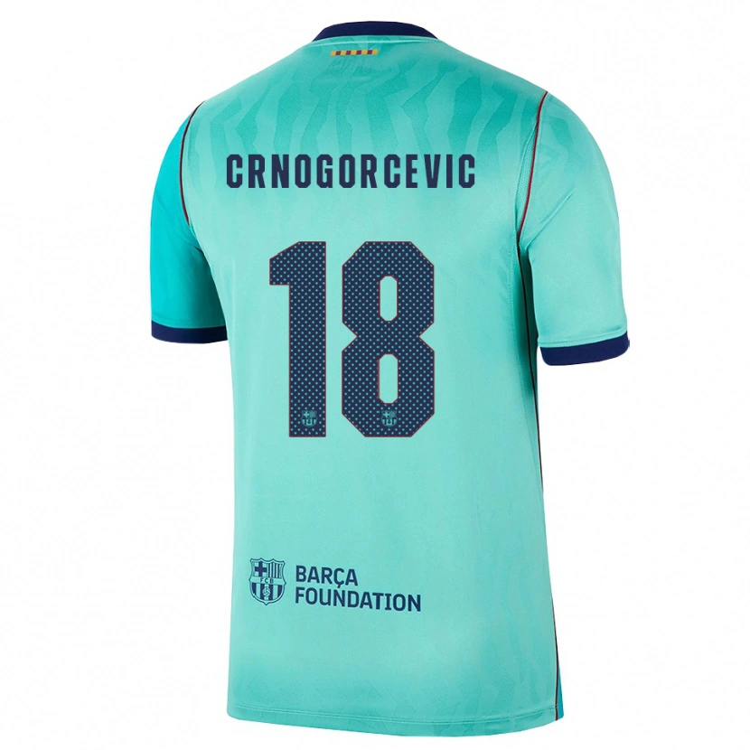 Danxen Criança Camisola Ana-Maria Crnogorcevic #18 Água Turquesa Escura Azul Real Terceiro 2026/27 Camisa