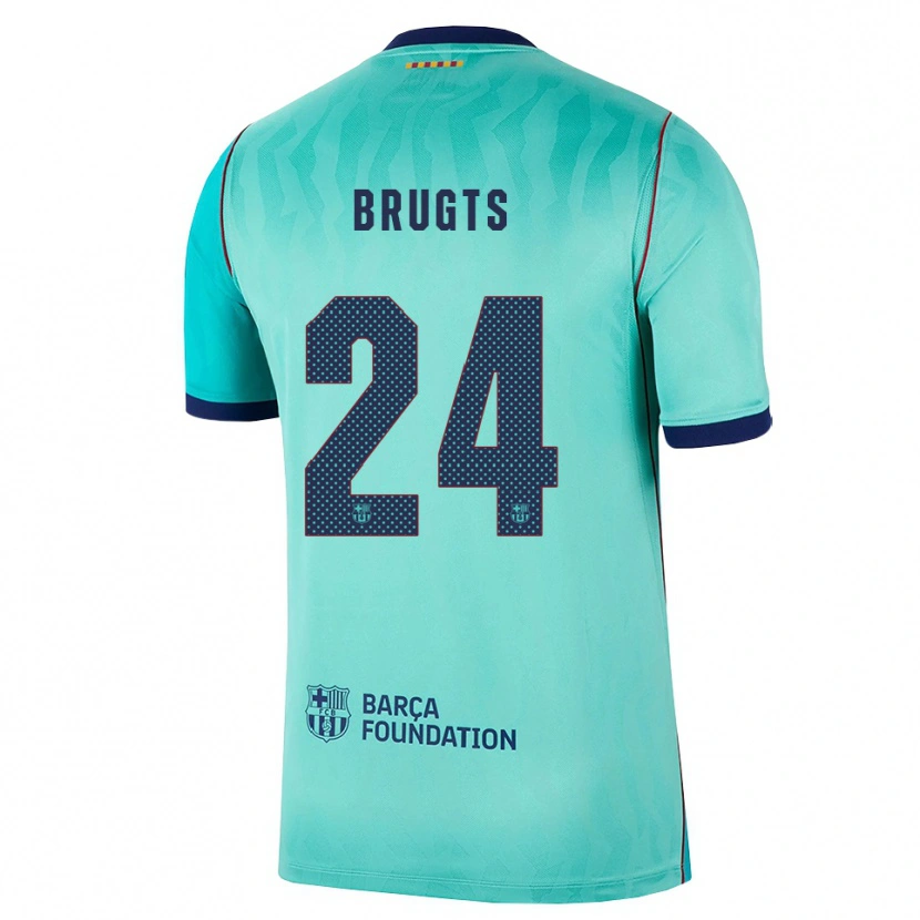 Danxen Criança Camisola Esmee Brugts #24 Água Turquesa Escura Azul Real Terceiro 2026/27 Camisa