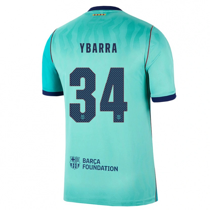 Danxen Criança Camisola Juan Ybarra #34 Água Turquesa Escura Azul Real Terceiro 2026/27 Camisa
