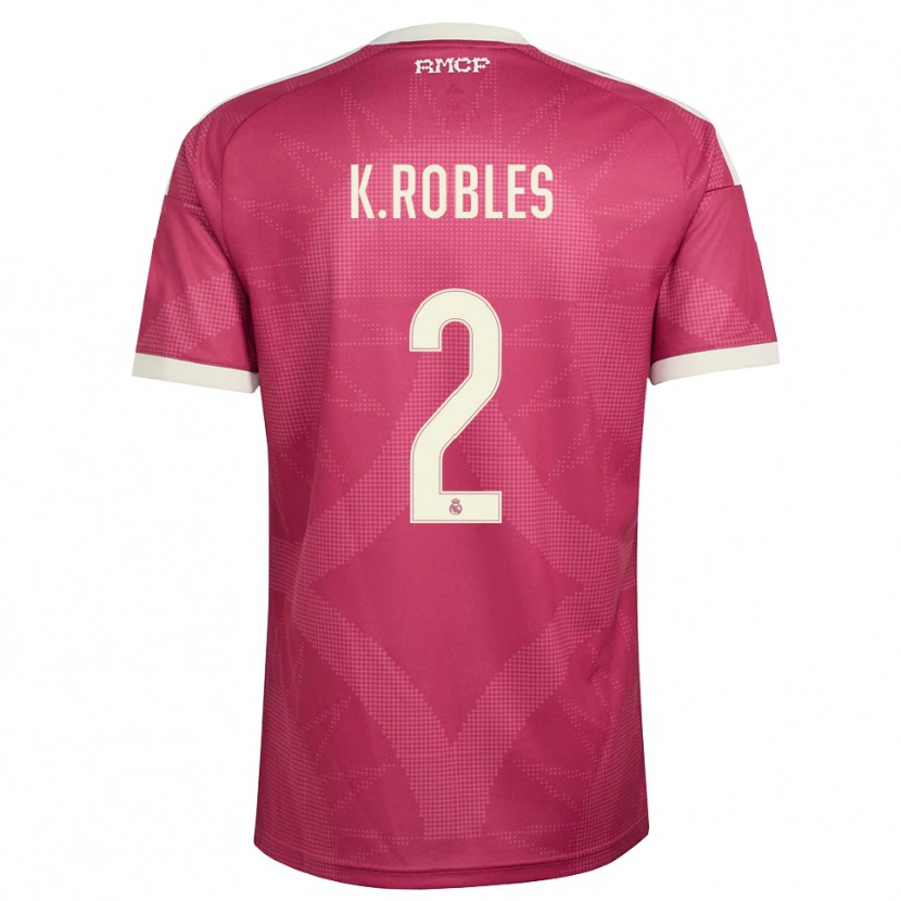 Danxen Criança Camisola Kenti Robles #2 Vermelho Pálido Violeta Branco Terceiro 2026/27 Camisa