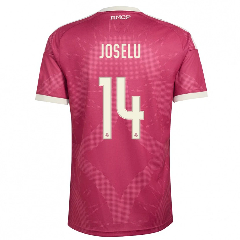 Danxen Criança Camisola Joselu #14 Vermelho Pálido Violeta Branco Terceiro 2026/27 Camisa