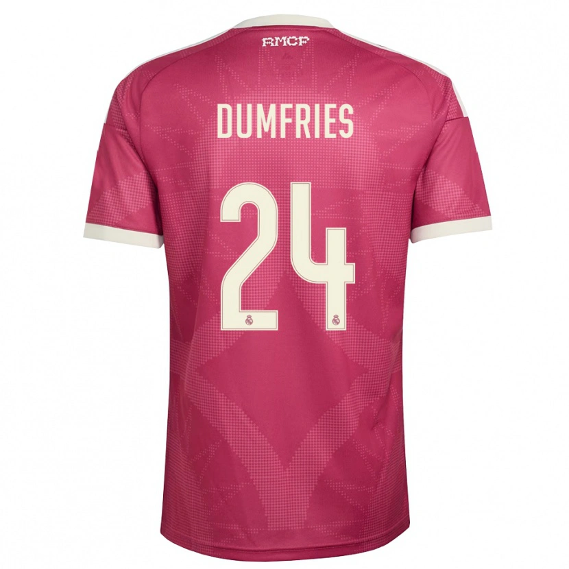 Danxen Criança Camisola Denzel Dumfries #24 Vermelho Pálido Violeta Branco Terceiro 2026/27 Camisa
